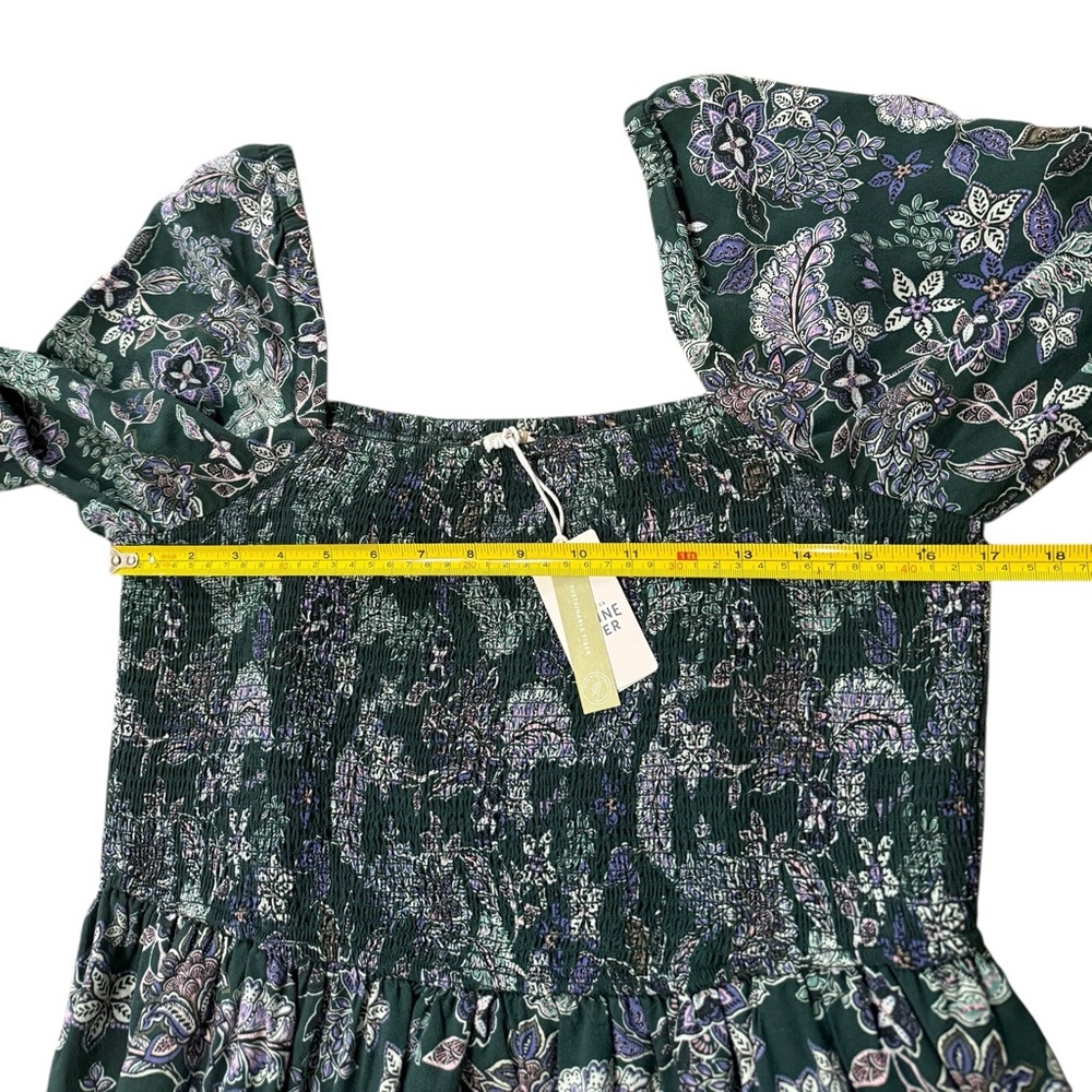 MARINE LAYER IVY SMOCKED DRESS IN FOREST FLORAL - Large - Picture 8 of 17